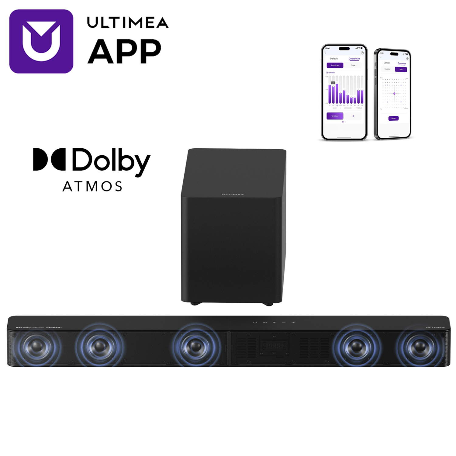 Home Cinema Dolby Atmos 7.1 - ULTIMEA 5.1ch Soundbar with Dolby Atmos,