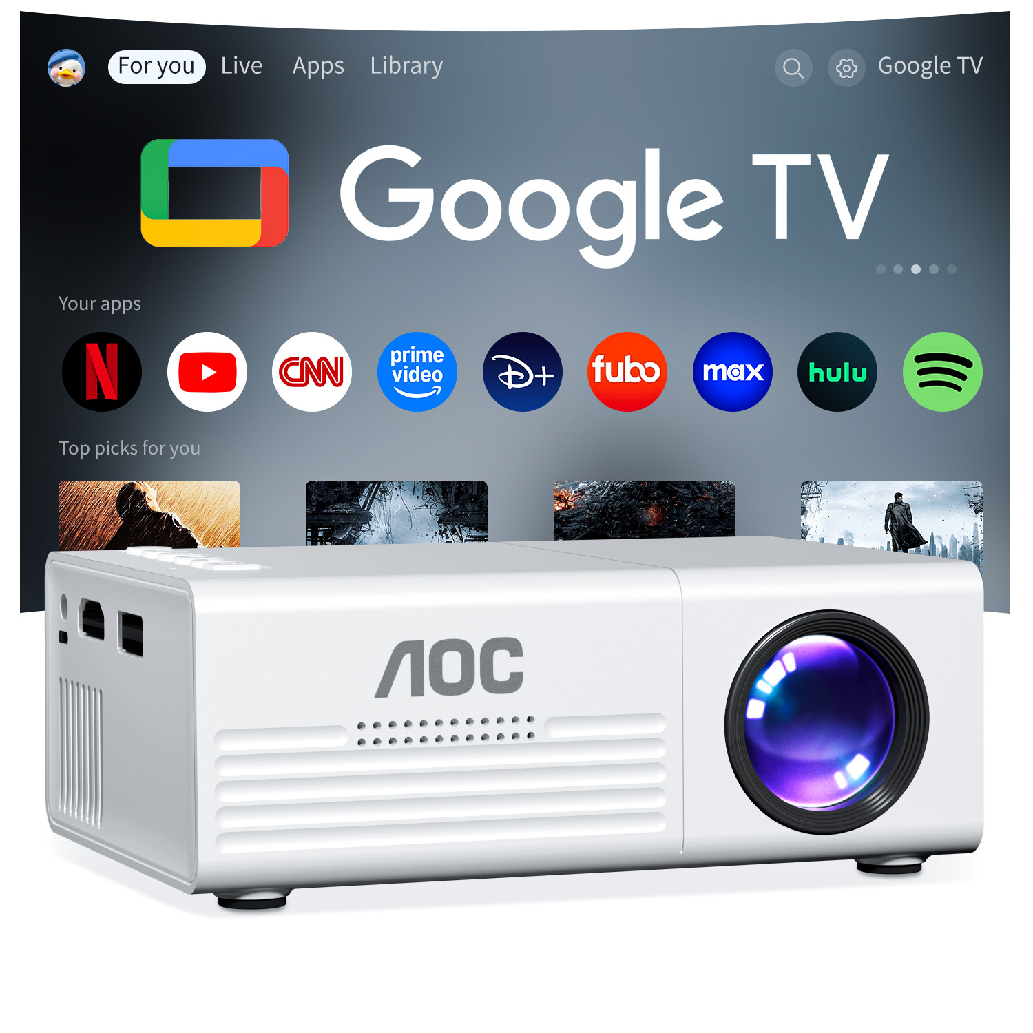 Home Cinema Media Player - AOC Mini Projector TFT LCD Wifi