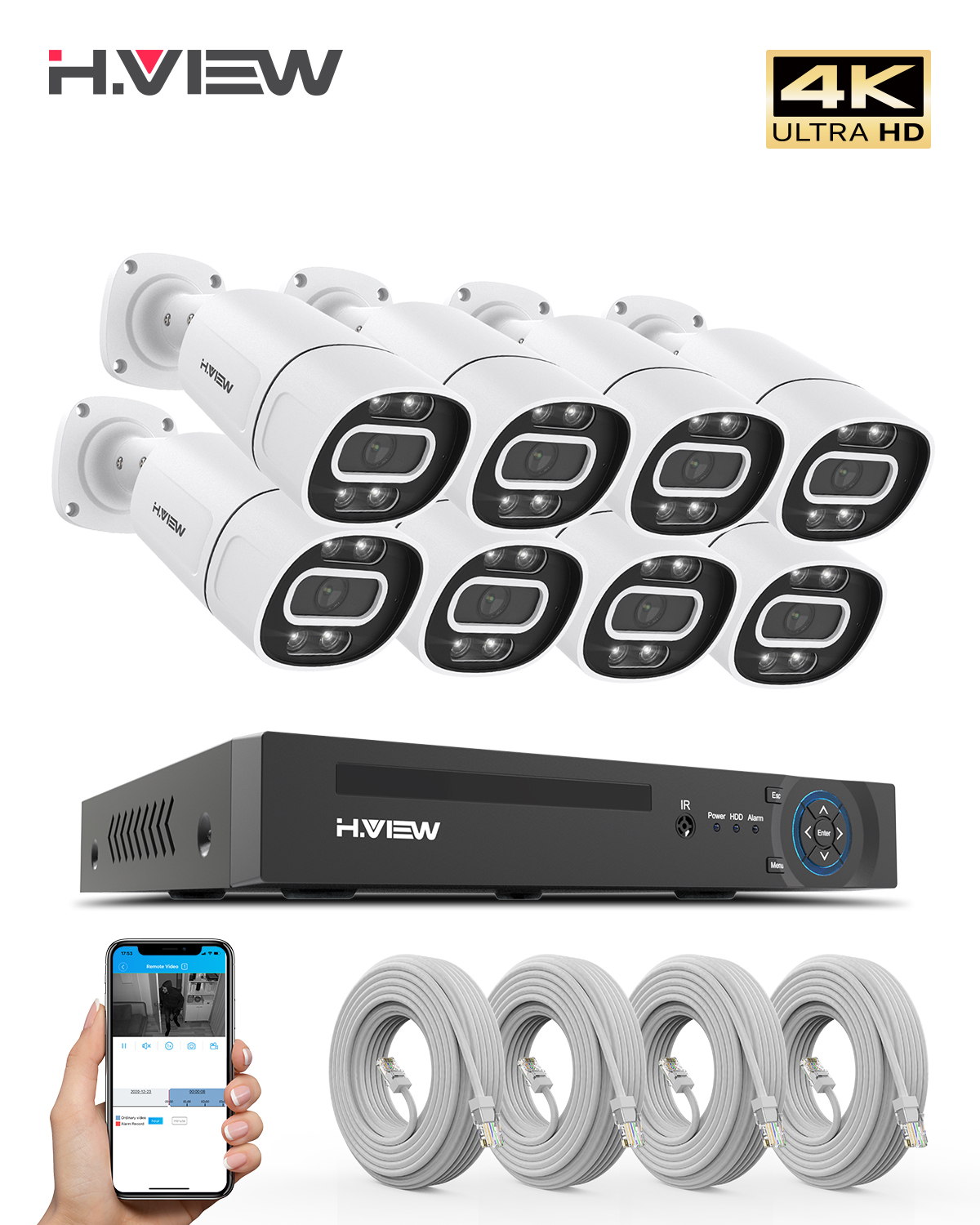 Home Cinema Kit - H.View 4K 5Mp 8Mp poe Cctv