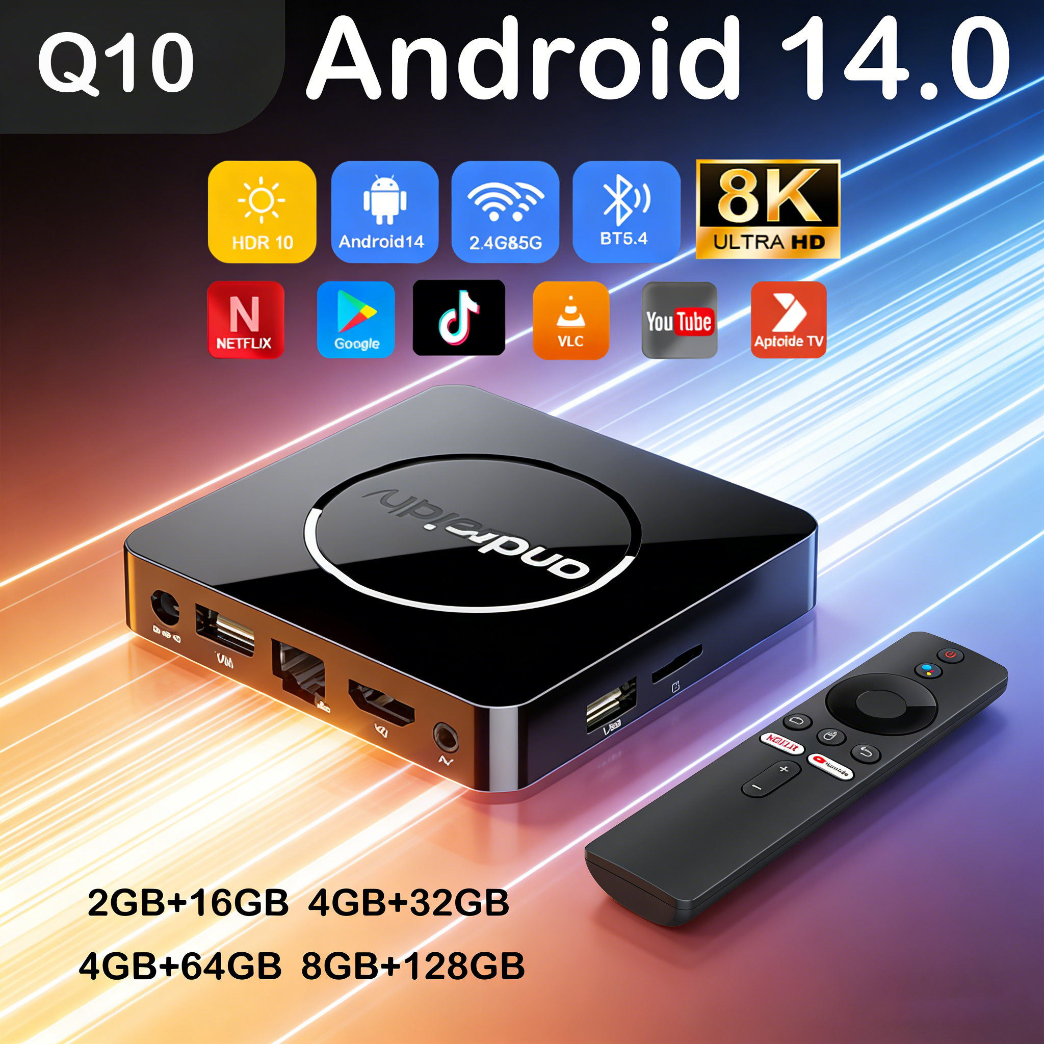 Home Cinema Media Player - Android 14 Smart TV Box Q10