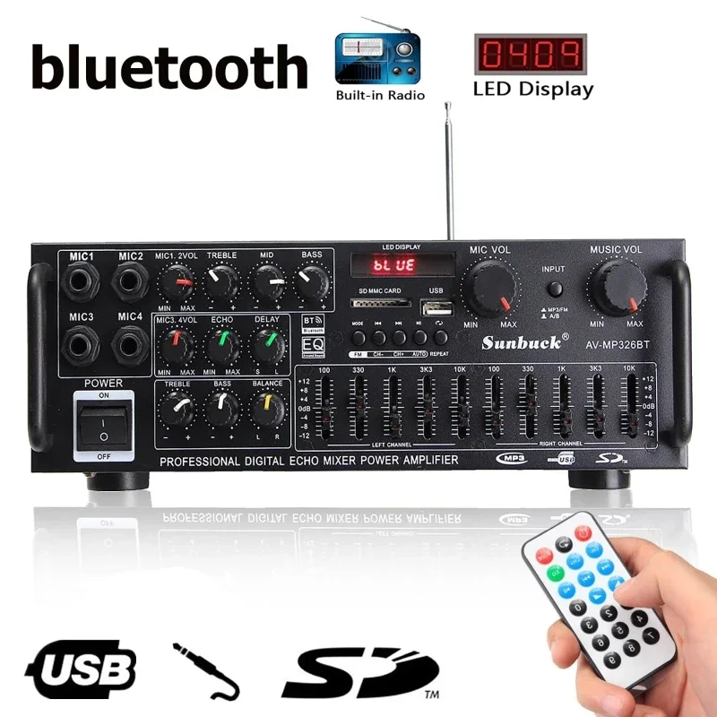 Home Cinema Dolby Atmos 7.1 - 2000W bluetooth Audio Power Amplifier HiFi