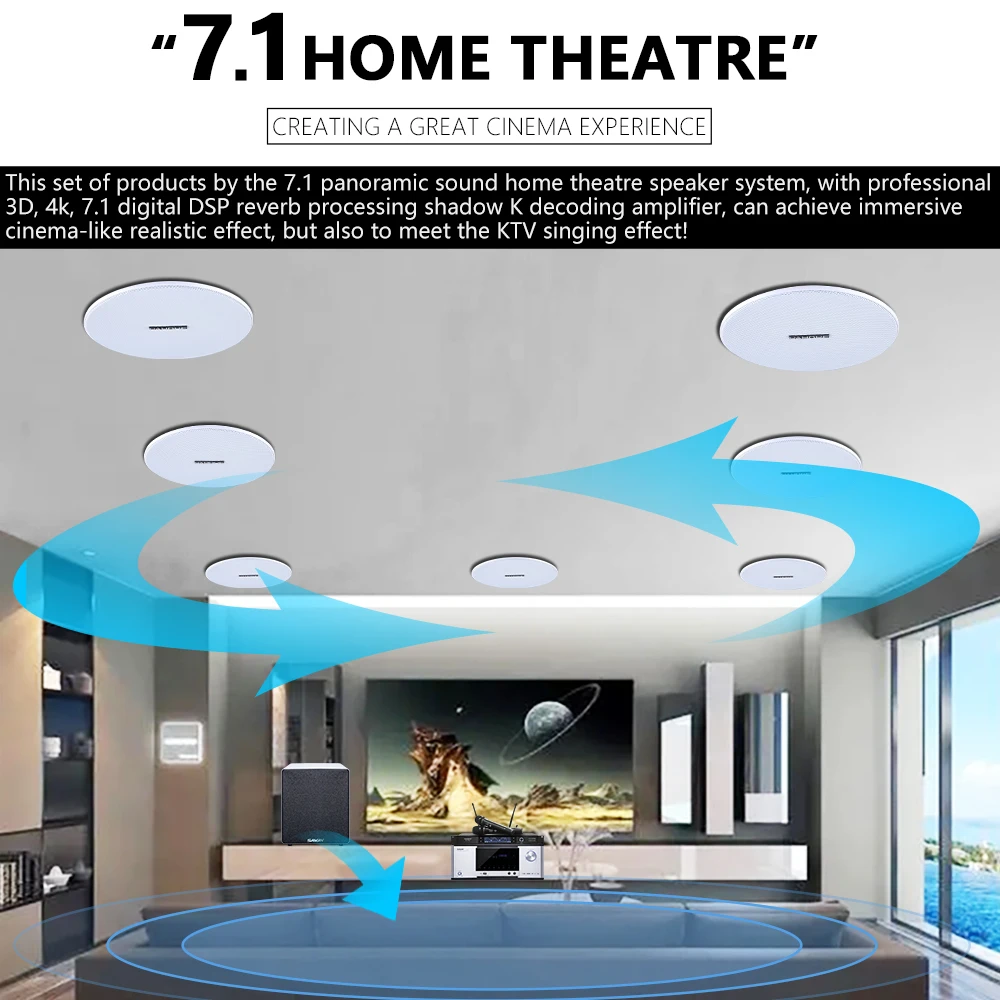 7.1 Home Theater Ceiling Speak - Home Cinema Audio System recensie en prijs
