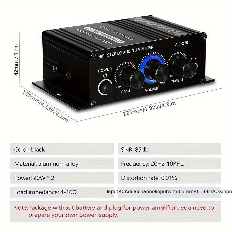 AK-270 HiFi Stereo Amplifier 4 - Home Cinema Audio System recensie en prijs