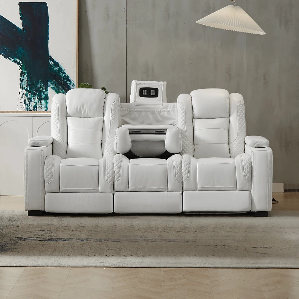 Luxury Power Recliner White Le - Home Cinema Luxury recensie en prijs