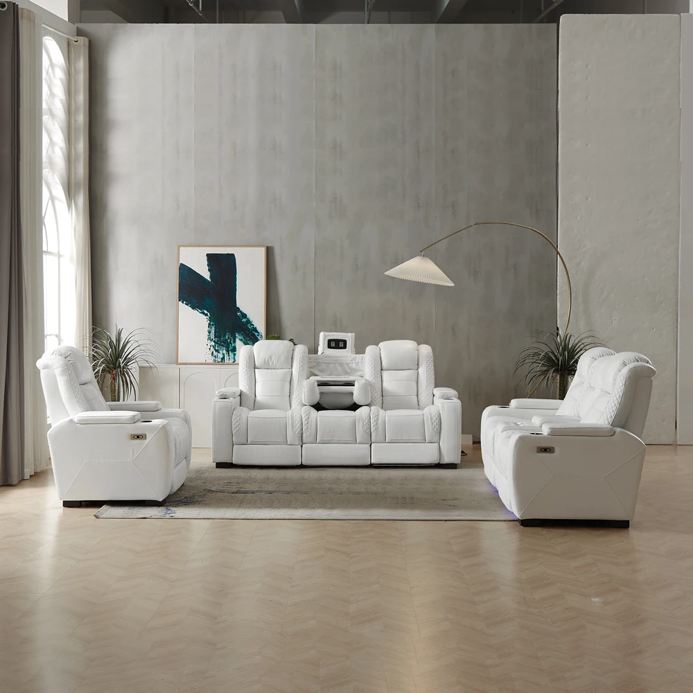 Luxury Power Recliner White Le - Home Cinema Luxury recensie en prijs