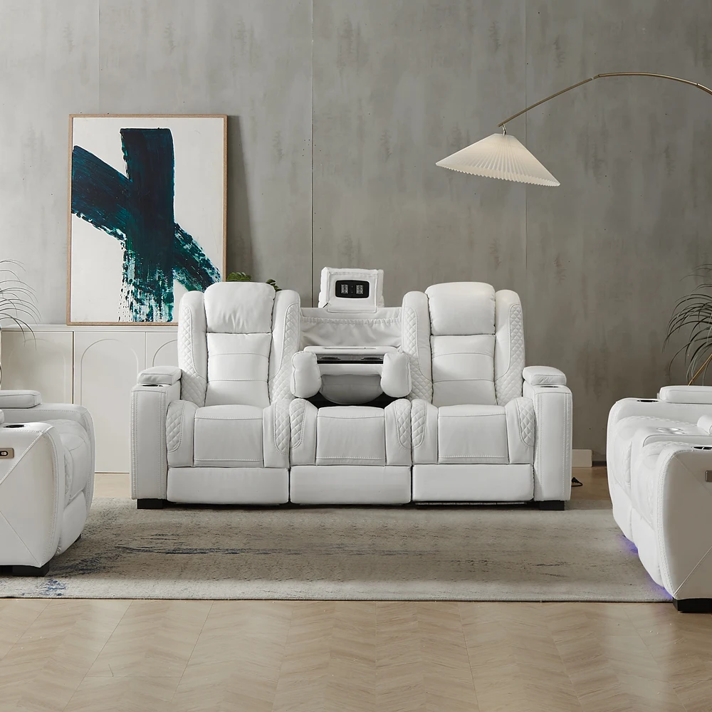 Luxury Power Recliner White Le - Home Cinema Luxury recensie en prijs