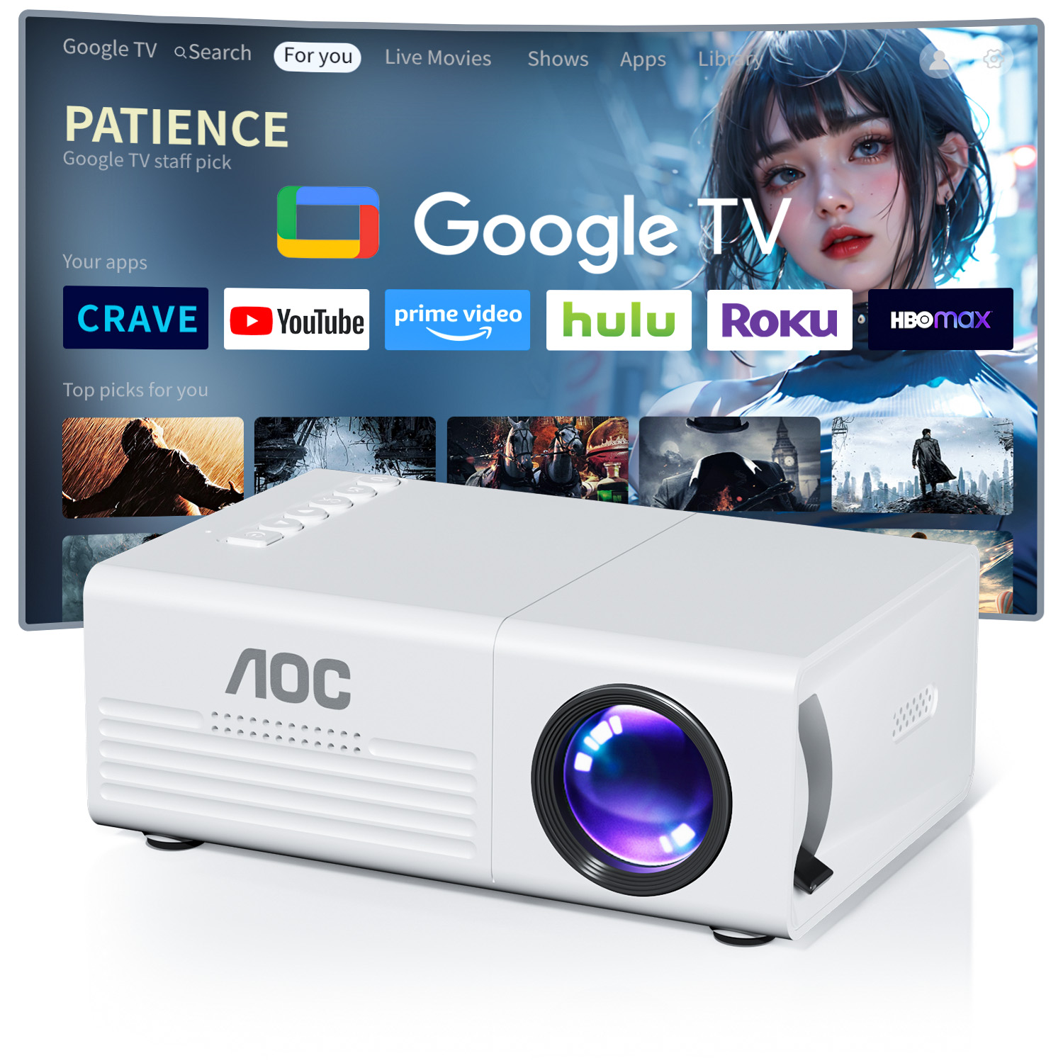 AOC Mini Projector TFT LCD Wif - Home Cinema Media Player recensie en prijs