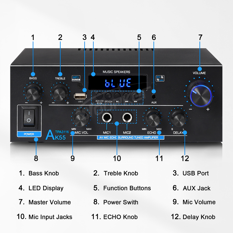 Woopker Amplifier AK55 900W Ma - Home Cinema Dolby Atmos 7.1 recensie en prijs