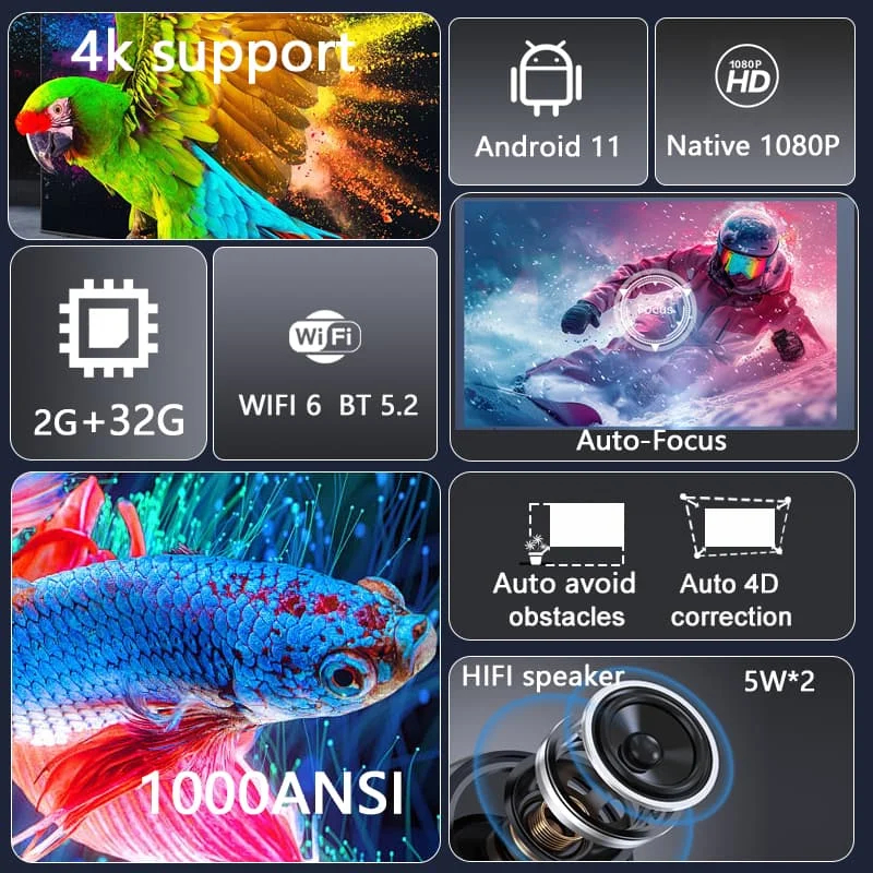 DITONG Projector 4K Android wi - Home Cinema Kit recensie en prijs