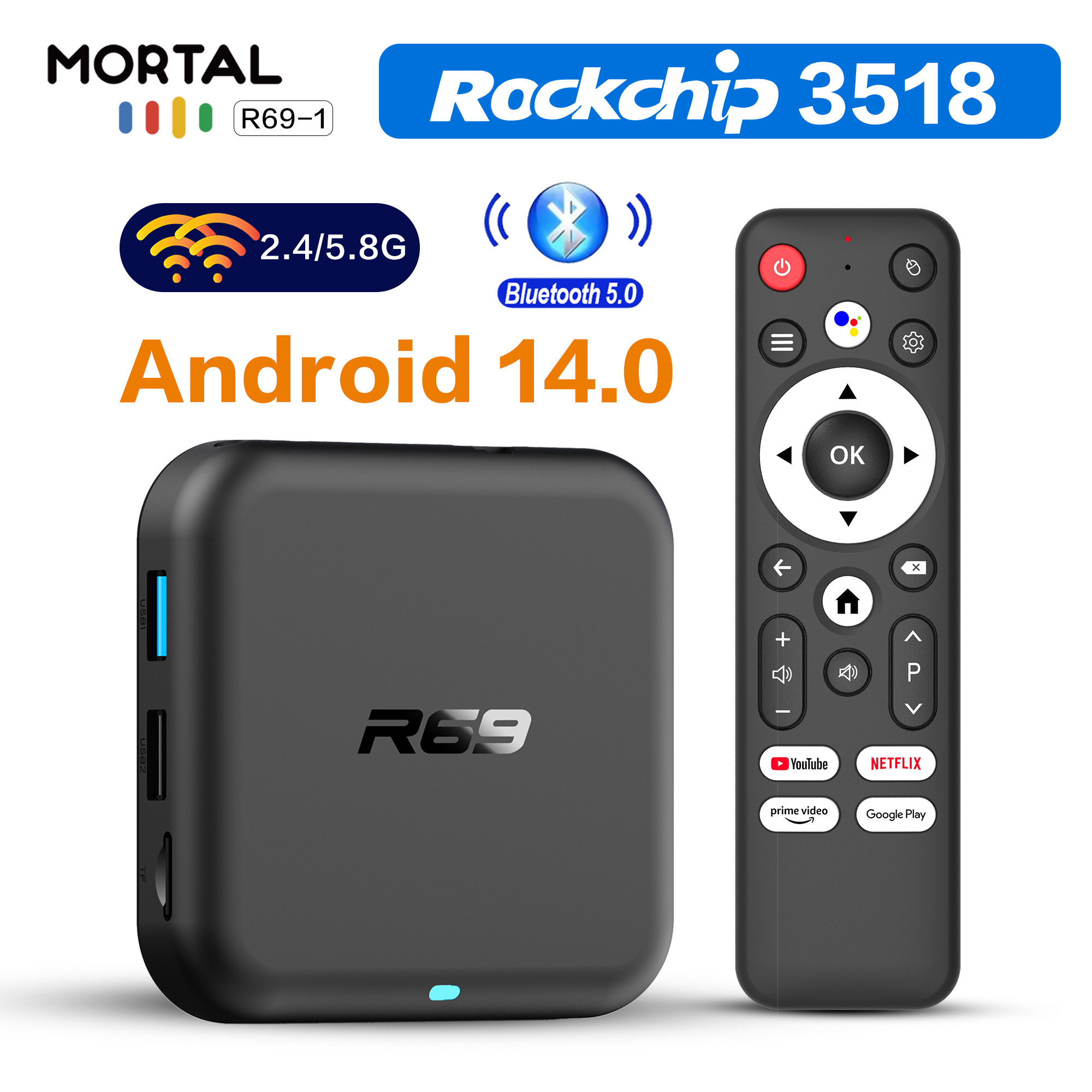 R69-1 Android 14 TV Box Rockch - Home Cinema Media Player recensie en prijs