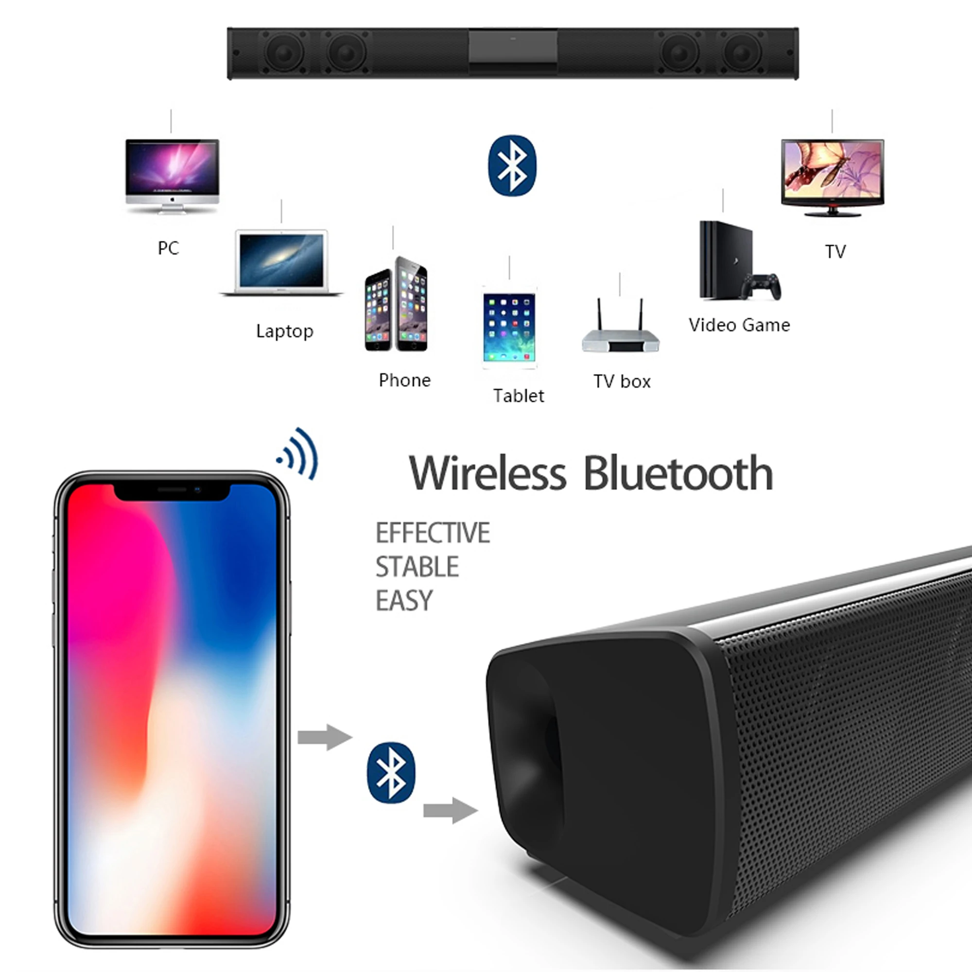 40W High Power Soundbar for TV - Home Cinema Audio System recensie en prijs