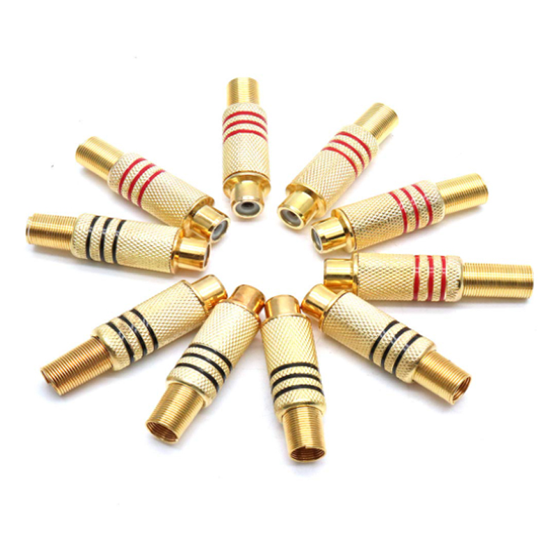 4PCS RCA Plug Gold Plated Sold - Home Cinema Audio System recensie en prijs